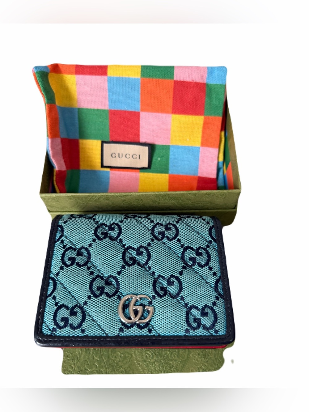 Gucci Red Leather Wallet with Embossed Serial